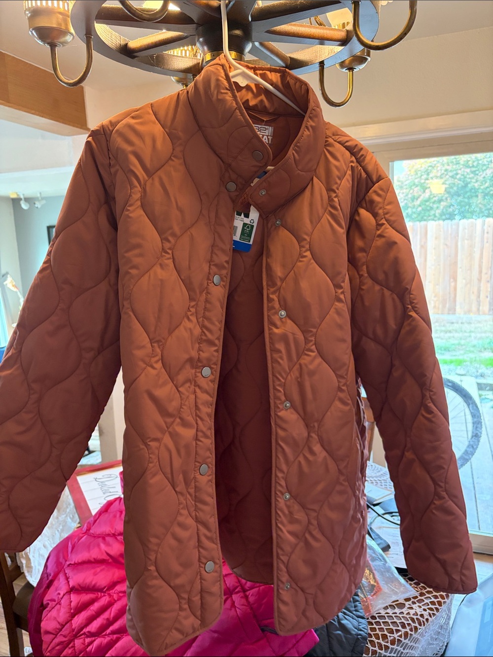 32 Degrees Quilted Puffer Jacket in Rust